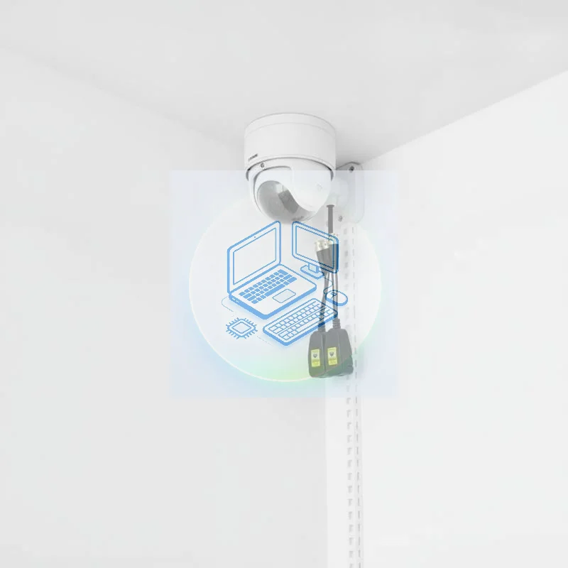 CCTV Video Adapter Set With BNC Connector, RJ45 Port DC5.5X2.1Mm Power Cable For Analog Surveillances Layouts