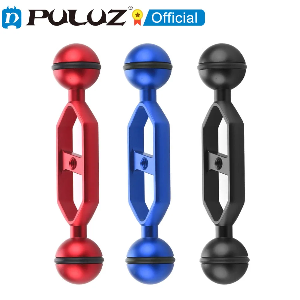 PULUZ 5.0 inch 12.7cm Aluminum Alloy Diving Dual Balls Arm for Underwater Torch / Video Light