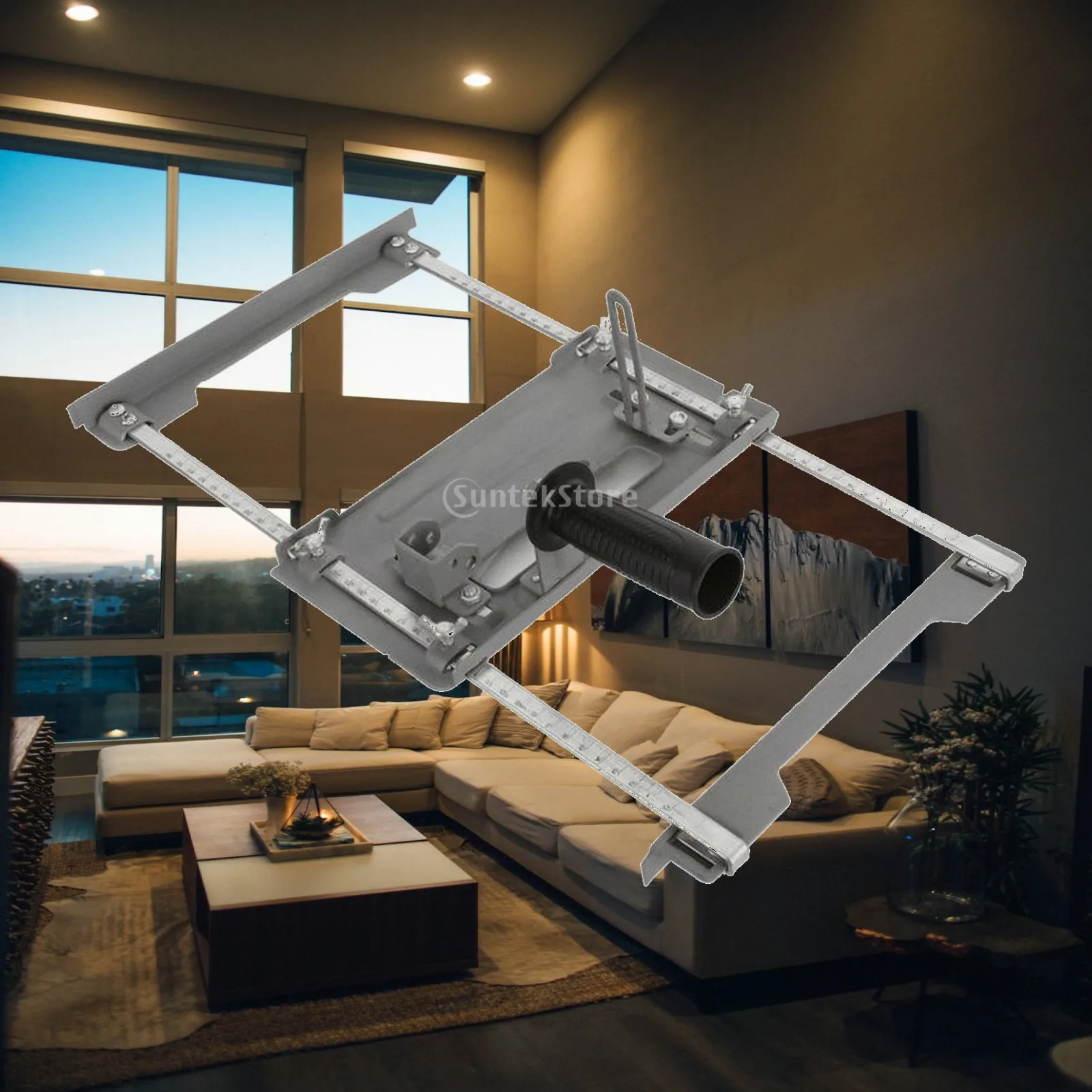 Stainless Steel Marble Cutting Guide with Adjustable Clamps for Handheld Circular Saw Straight Wood Board Cutting Fixture for