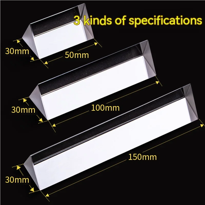 Imagem -02 - Berence Triprisma Vidro Óptico Fotografia Adereços Equipamento Arco-íris Comprimento do Prisma Tamanho Sete Cores Mitsubishi Espelho Ferramenta de Ensino