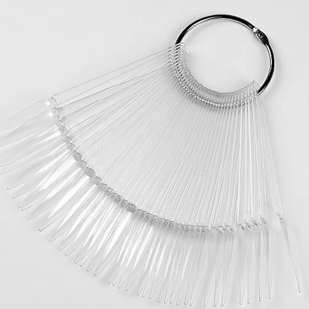 3 Zestawy Sztucznych Paznokci do Ćwiczeń, Tablica Ekspozycyjna, Gładkie Paznokcie w Kształcie Wachlarza do Stylizacji Paznokci, Paleta Kolorów, Narzędzia do Treningu Manicure