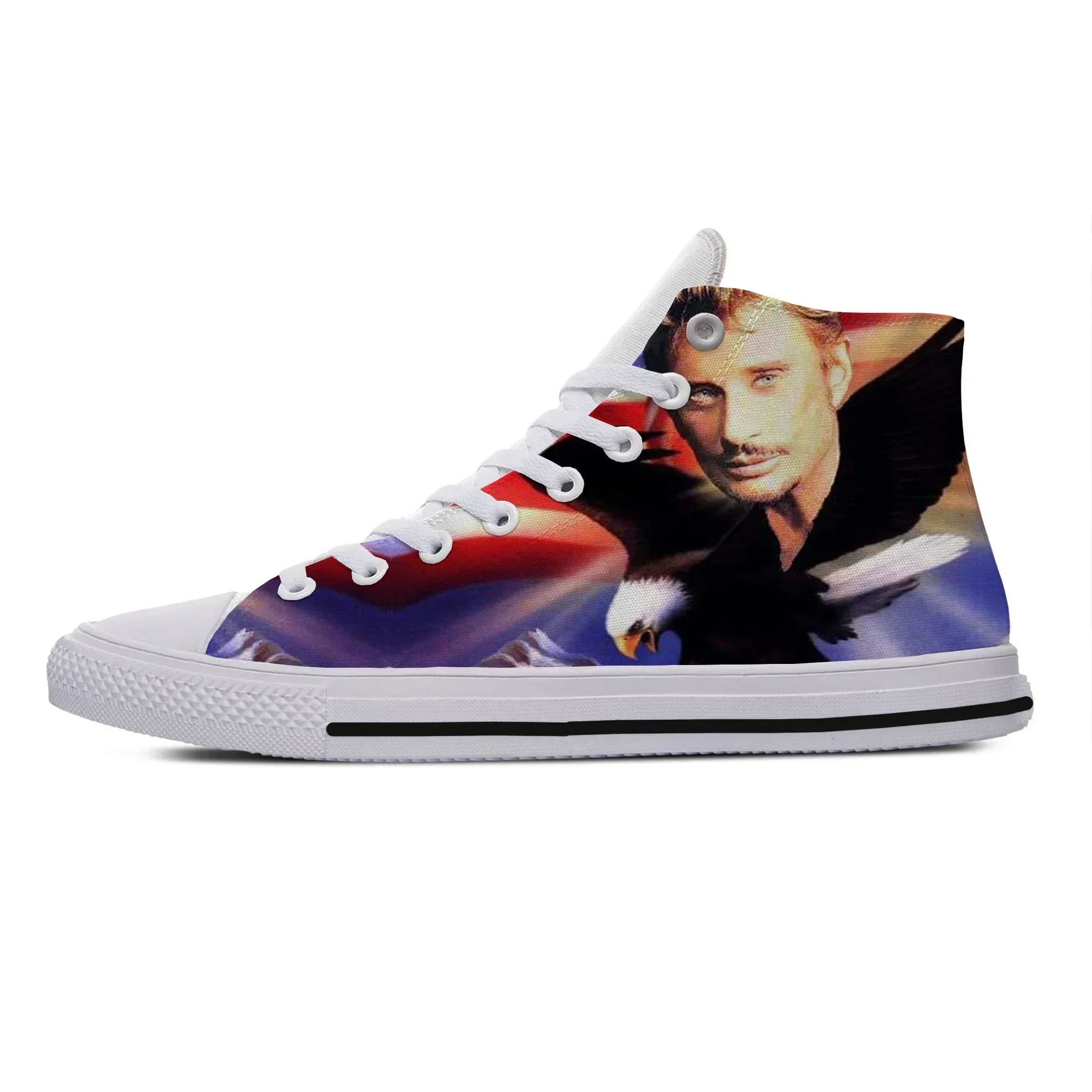 

Hot Fashion Woman Man Shoes Sneakers Classic Canvas Shoes High Quality Johnny Hallyday French Elvis Latest High Top Board Shoes