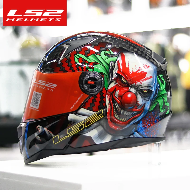 Original LS2 FF396 Carbon Fiber Motorcycle Helmet ls2 full face helmets casco casque moto no airbags pump