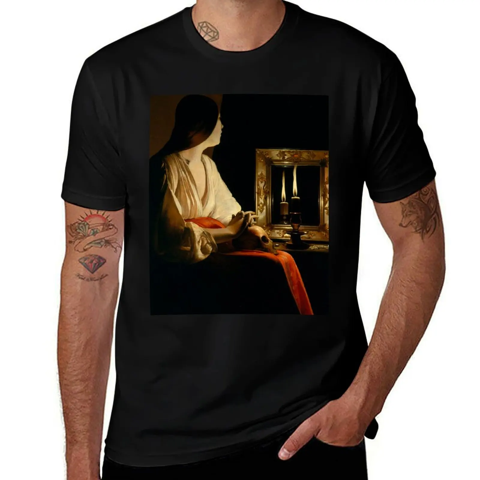 The Penitent Magdalene by Georges de La Tour T-Shirt funny t shirts dark humor T-Shirt