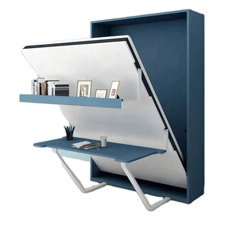 

Bed Vertical Murphy Bed Wall Bed with Double Black Desk Modern Multifunctional Bedroom Furniture