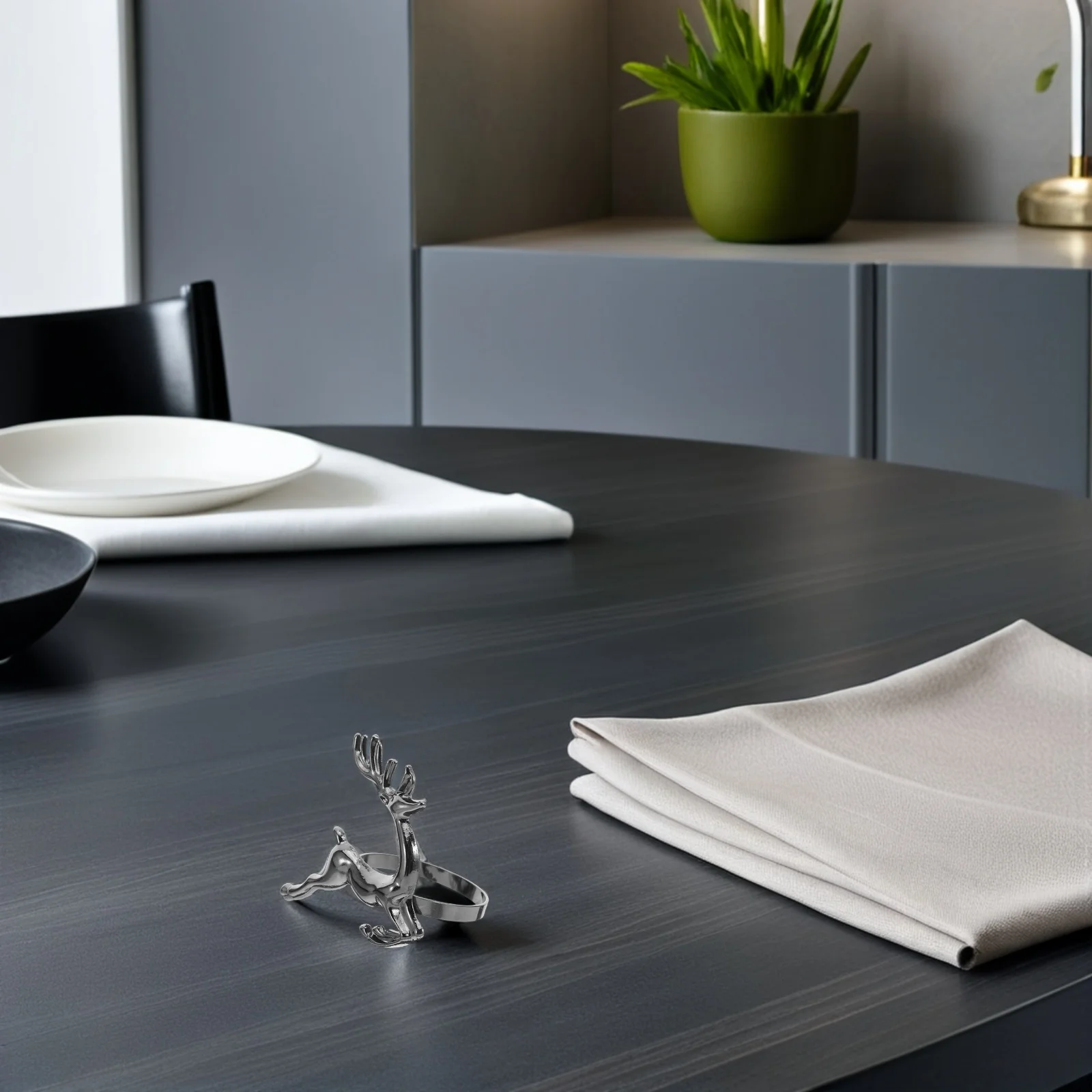 

6Pcs Elk Napkin Rings Metal Christmas Deer Buckles Holiday Dinner Table Setting Festive Reindeer Napkin Holders