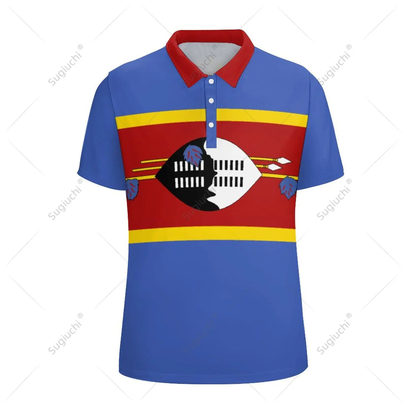 Unisex Polo Shirt Eswatini Flag 3D Print Man Polo Fashion Clothing Tracksuits Short Sleeves