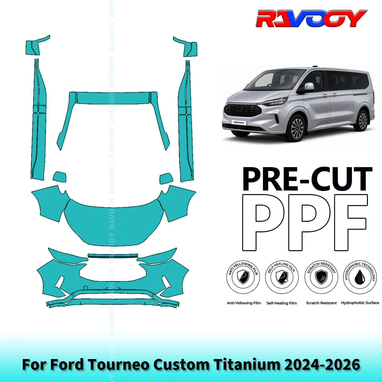 Yellow Food Snacks - For Ford Tourneo Custom Titanium 2024-2026