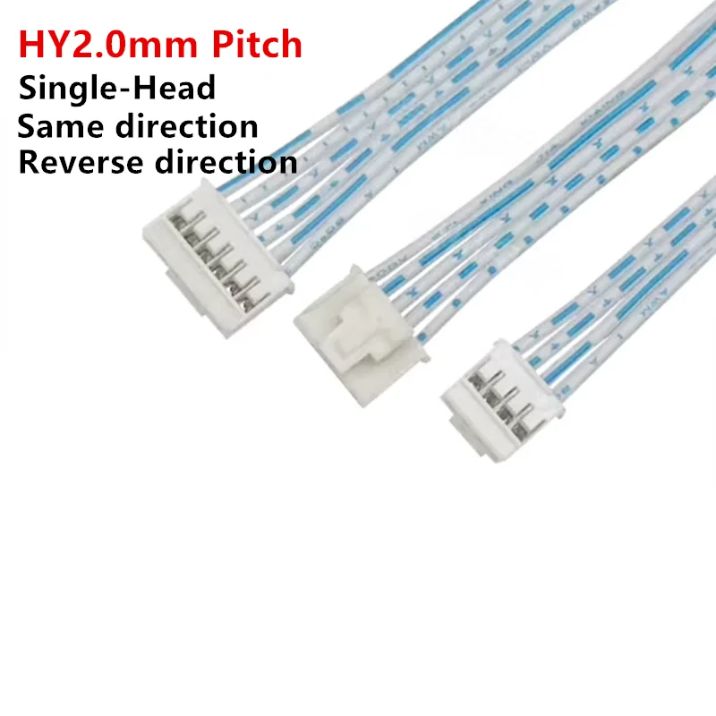 5pcs HY 2.0mm Pitch Connector Cable Length 10/20/30CM Blue and White HY2.0 Plug Line 2P/3P/4P/5P/6P/7P/8P/9P/10P/11P/12Pin