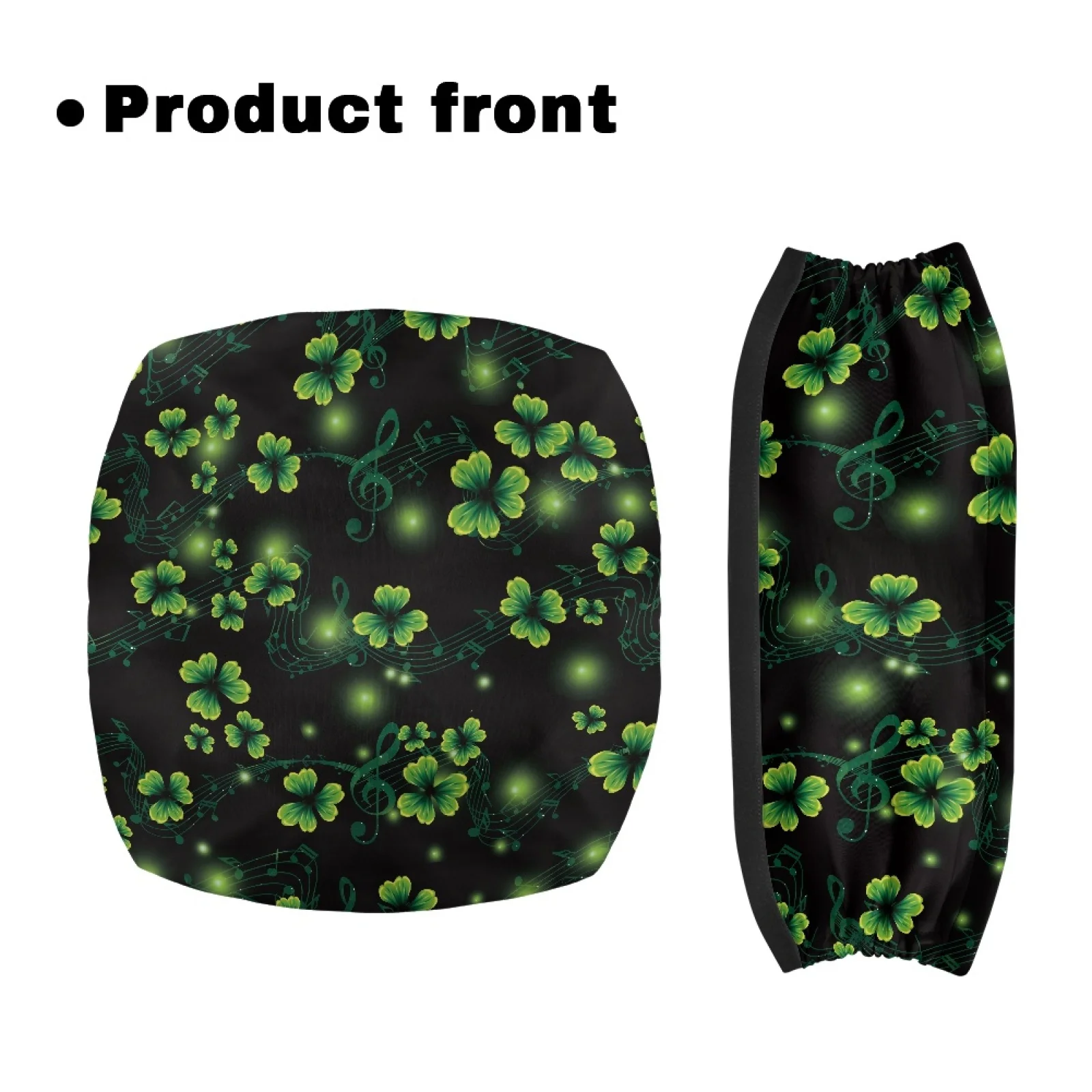 Coloranimal Shamrock Note Print 2 Pieces Walker Cover Walker Protection Decor Covers for Ladies Outdoor