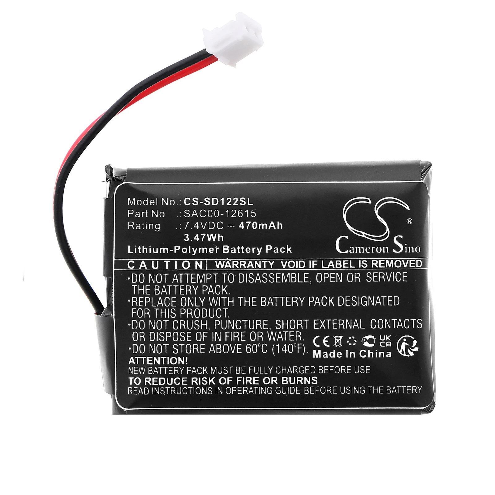 CS Replacement Battery for SportDog SDT54-13923,SDT54-13923 Handheld transmitters,SD-1225 Tran PN:SAC00-12615 470mAh / 3.48Wh