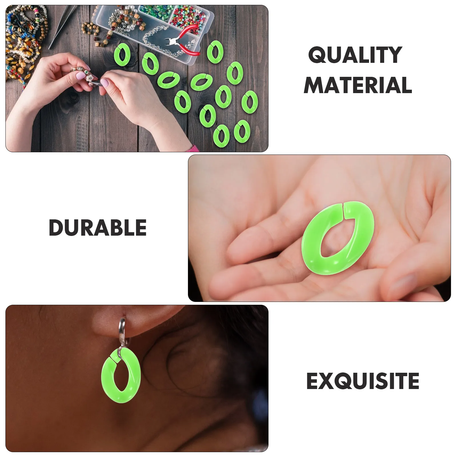 

150pcs Acrylic Chain Buckle Lightweight DIY Links Jewelry Making Connecting Rings Decorative Accessories Craft Supplies