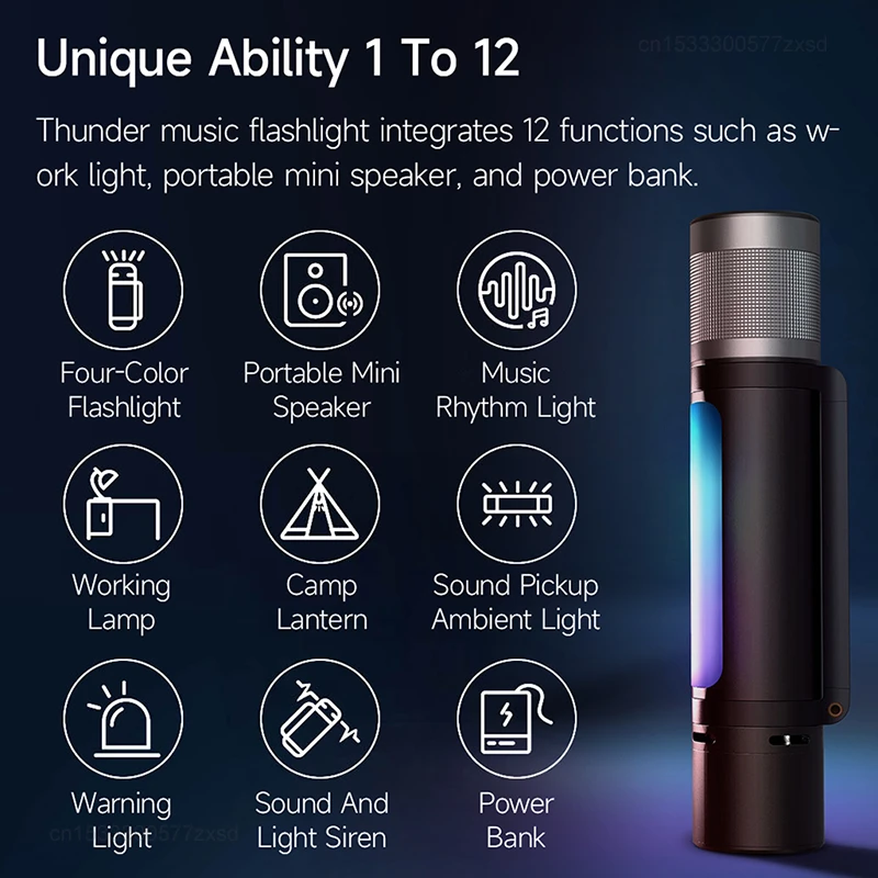 Xiaomi Nextool 12 in 1 Flashlight Home Outdoor Mini Speaker Highlight Telescopic Zoom Music Atmosphere Light for Camping Lamps