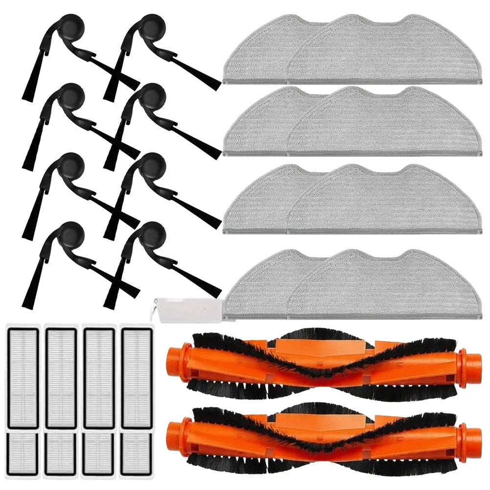 

For Xiaomi S40/OV81 Robot Vacuum Cleaner 1 Set (27pcs): Main Brush, Side Brush, Filter, And Mop Sets