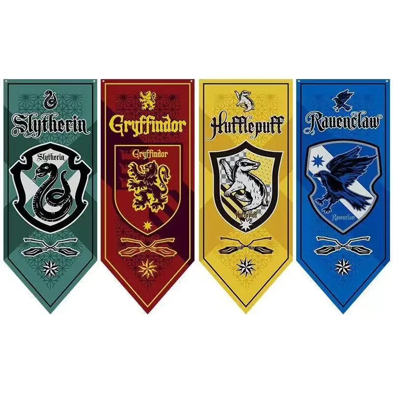 One Piece Wizardry School Themed Flag Harries Potter Movie Peripherals Gryffindor Slytherin Badge Hanging Flags Gift Party Toys