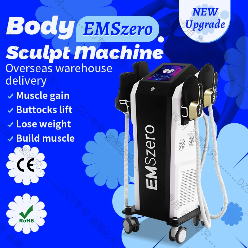 EMSzero Weight Loss Sculpting Body Muscle Slimming Machine 6500W with 4 Handles EMS Electromagnetic Stimulate Muscle Fat Burning