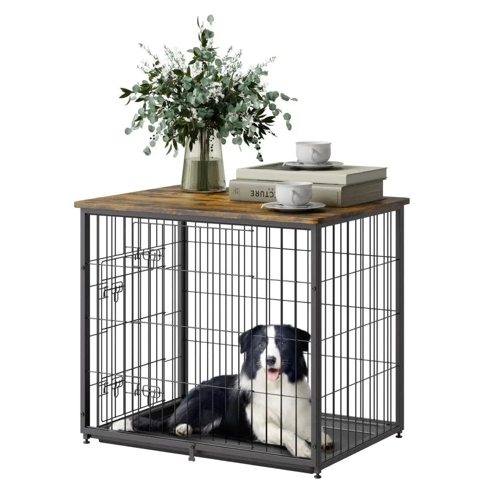 

Indoor Dog Bed 27in Wooden Crate with Tray Heavy Duty