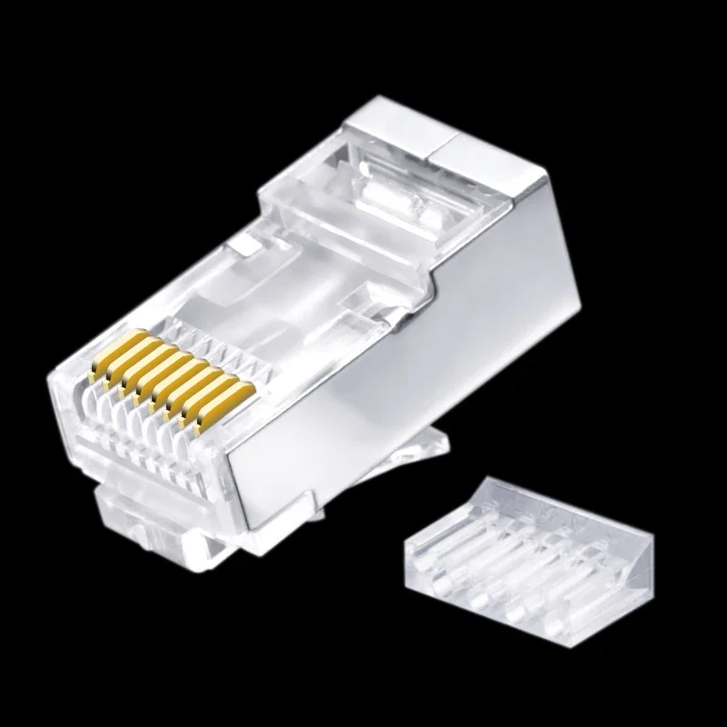Rj45 Connector Cat6 Network for 1.1mm Ethernet Cable Cat 6 Plug 8p8c Ftp Rg Rj 45 Male Jack Lan Shielded 50pcs