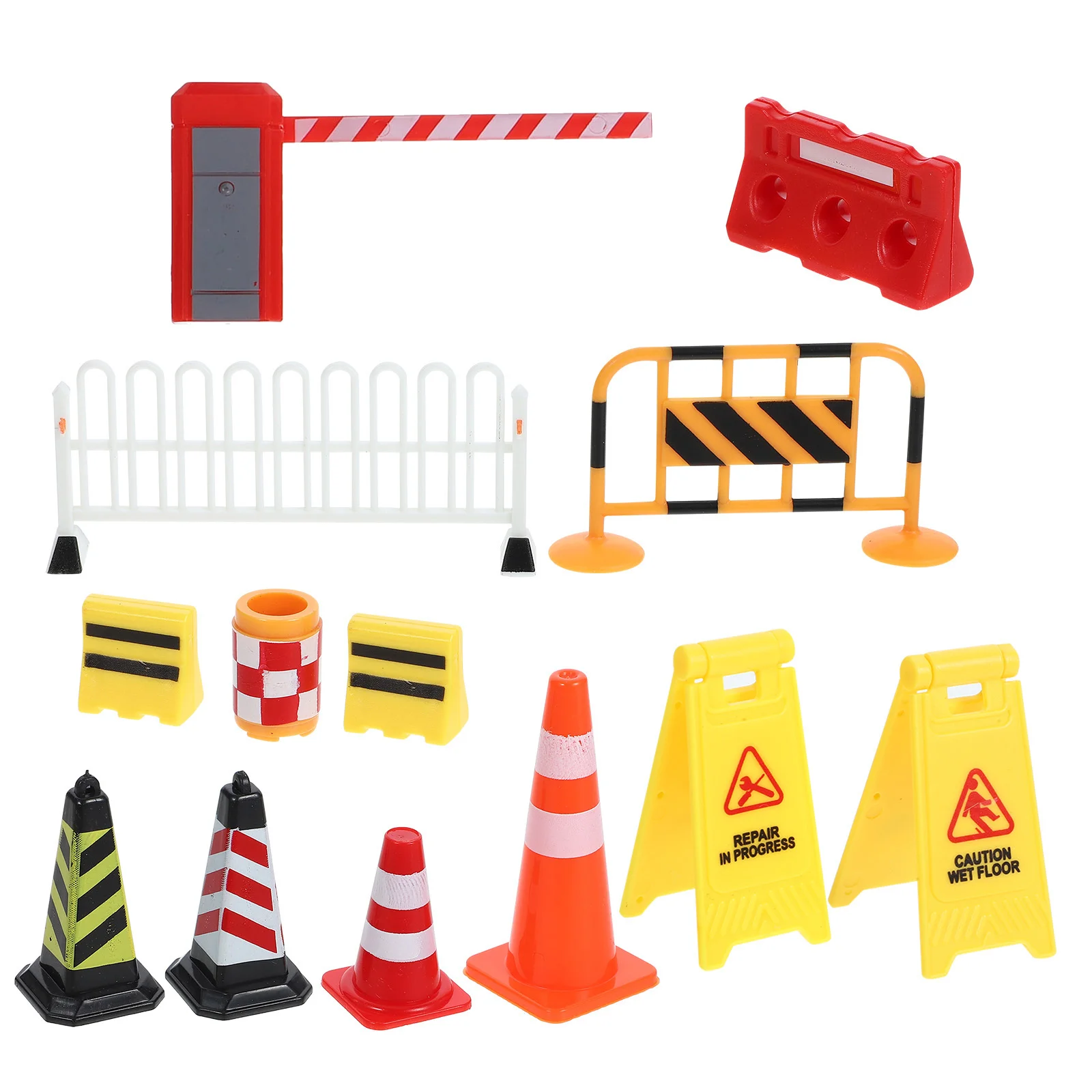 Mini Toys Miniature Traffic Roadblock Roadblocks Obstacle Signs Fence Model Models Child