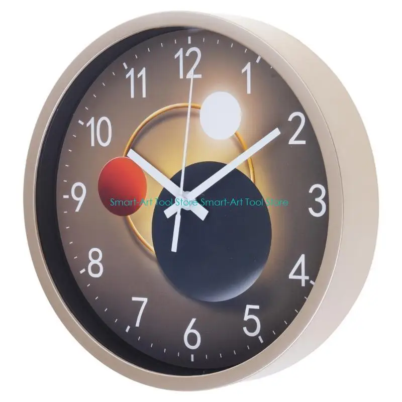 E1PB 8In Elegant Wall Clock for Living Room Decoration Not Ticking Glass Clocks