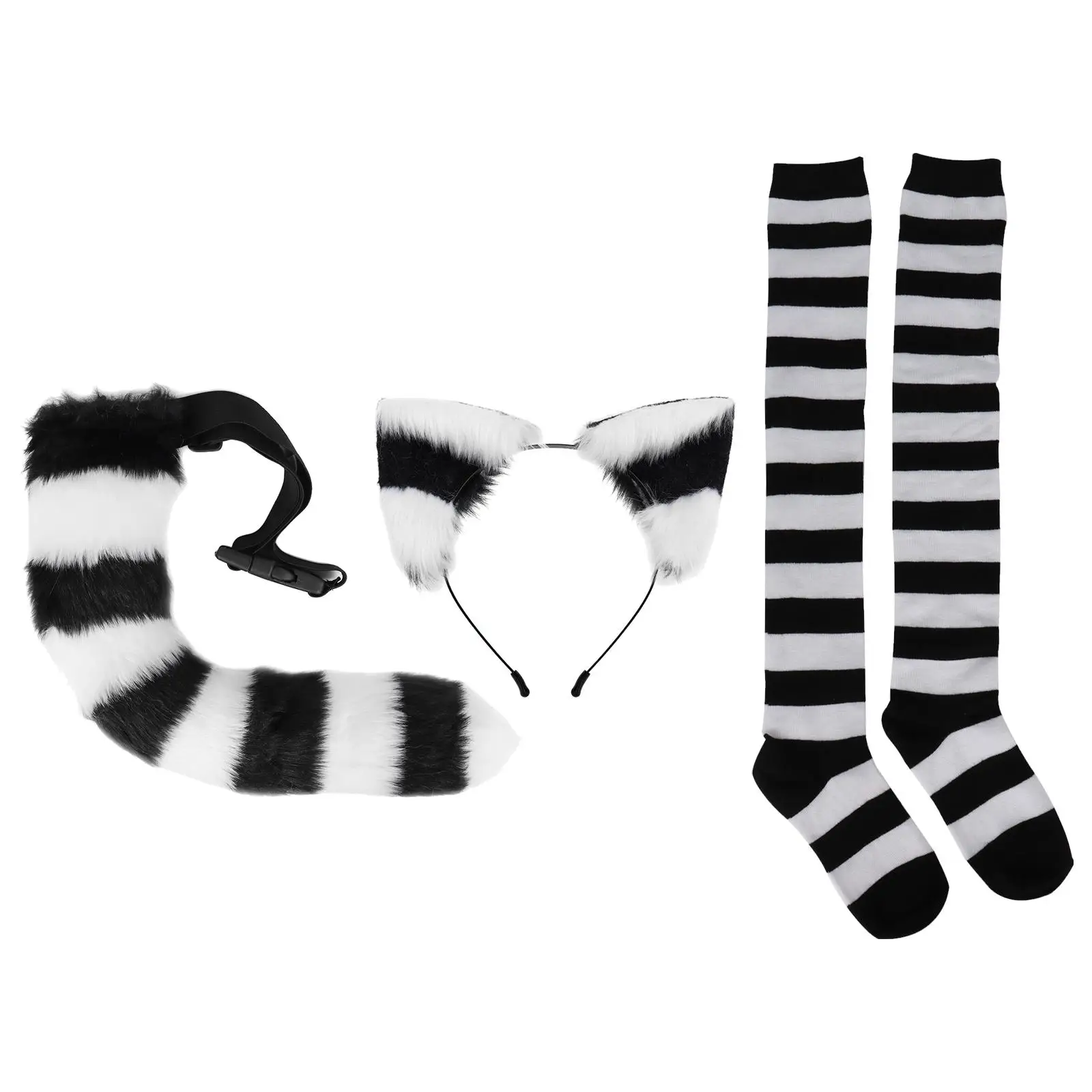 Cat Costume Set Kitten Socks Cosplay Costume Accessories Halloween Accessory for Party Masquerade Dress up Cosplay Xmas Adult