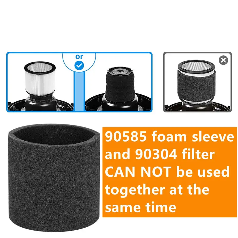 3pcs Foam Sleeve Foam Replacements Filters for Most Shop Vac Wet/Dry Vacuum Cleaners 5 Gallon Replace Parts 9058500 90585 view 5