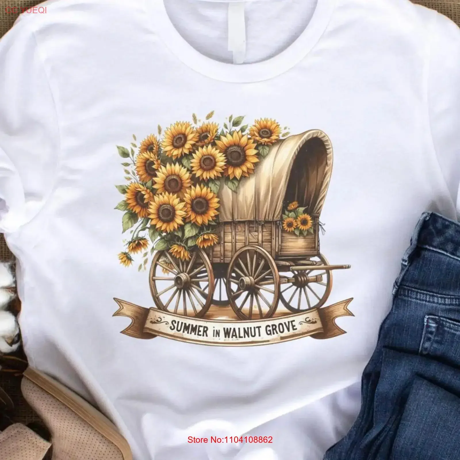 Camiseta Summer Walnut Grove de Laura Ingalls Wilder, estilo Prairie Life Boho, para festivales, vintage, lavada, versátil