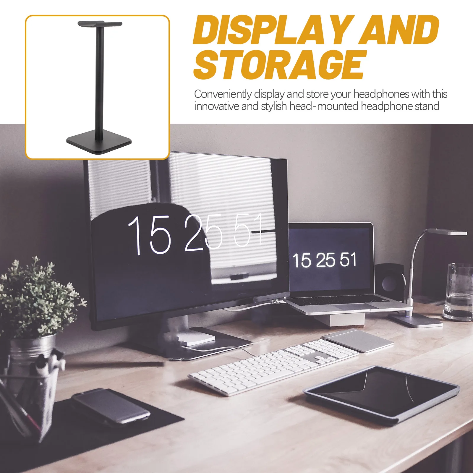 

Heavy Duty Headset Holder Rose Gold Headphone Stand Desktop Cafe Home Aluminum Alloy Compatible Various Brands Wireless