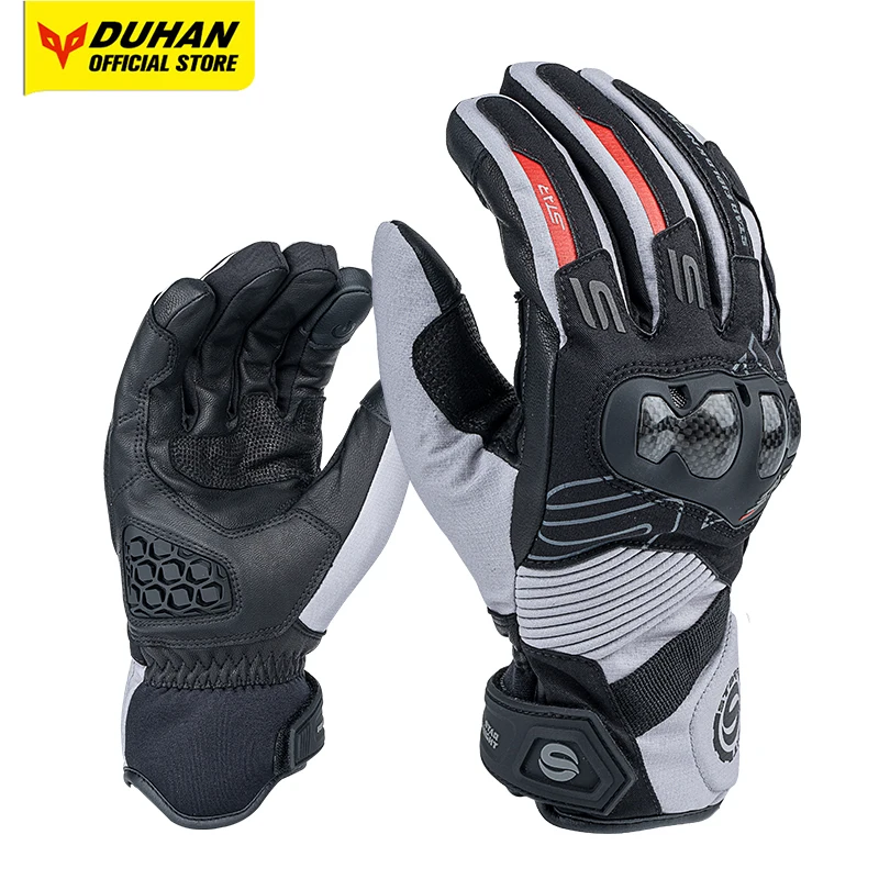 

New Winter Motorcycle Gloves Waterproof Warm Full Finger Gloves Motocross Racing Carbon Fiber Protection Gloves For Men Women