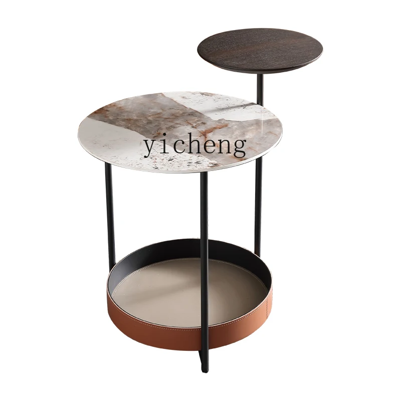 

Light Luxury Stone Plate Modern Minimalist Living Room Sofa Corner Table round
