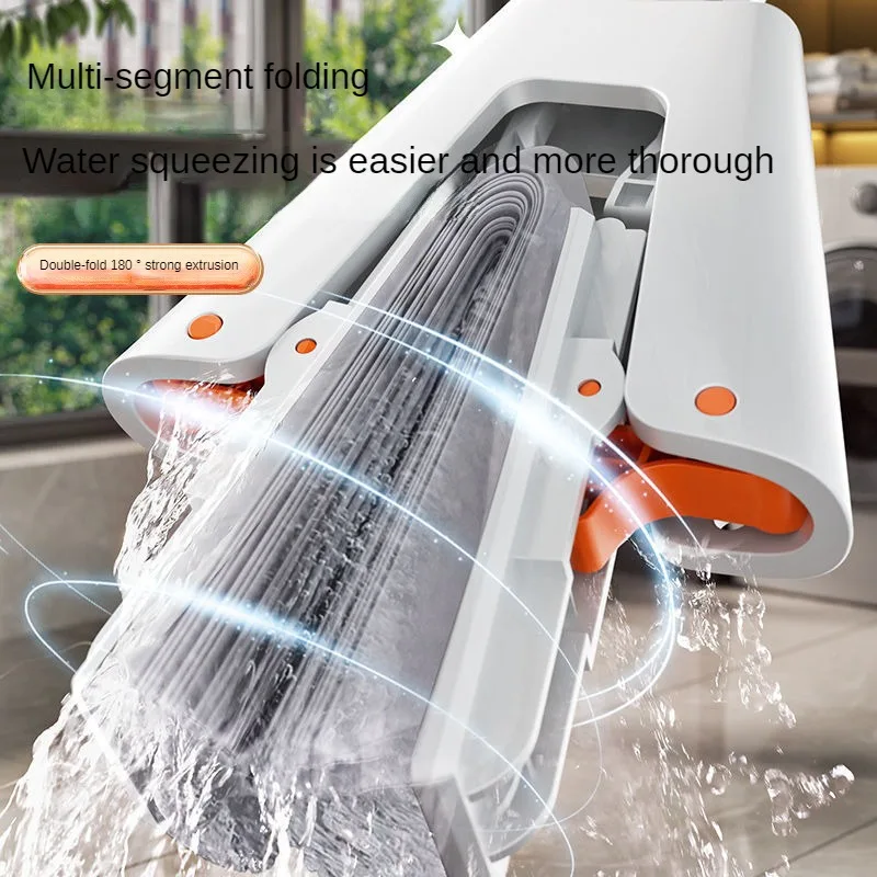 Sponge MOP Hands-free Household Lazy MOP Collodion Sponge Folded Water Retractable Stainless Steel Rod Mop