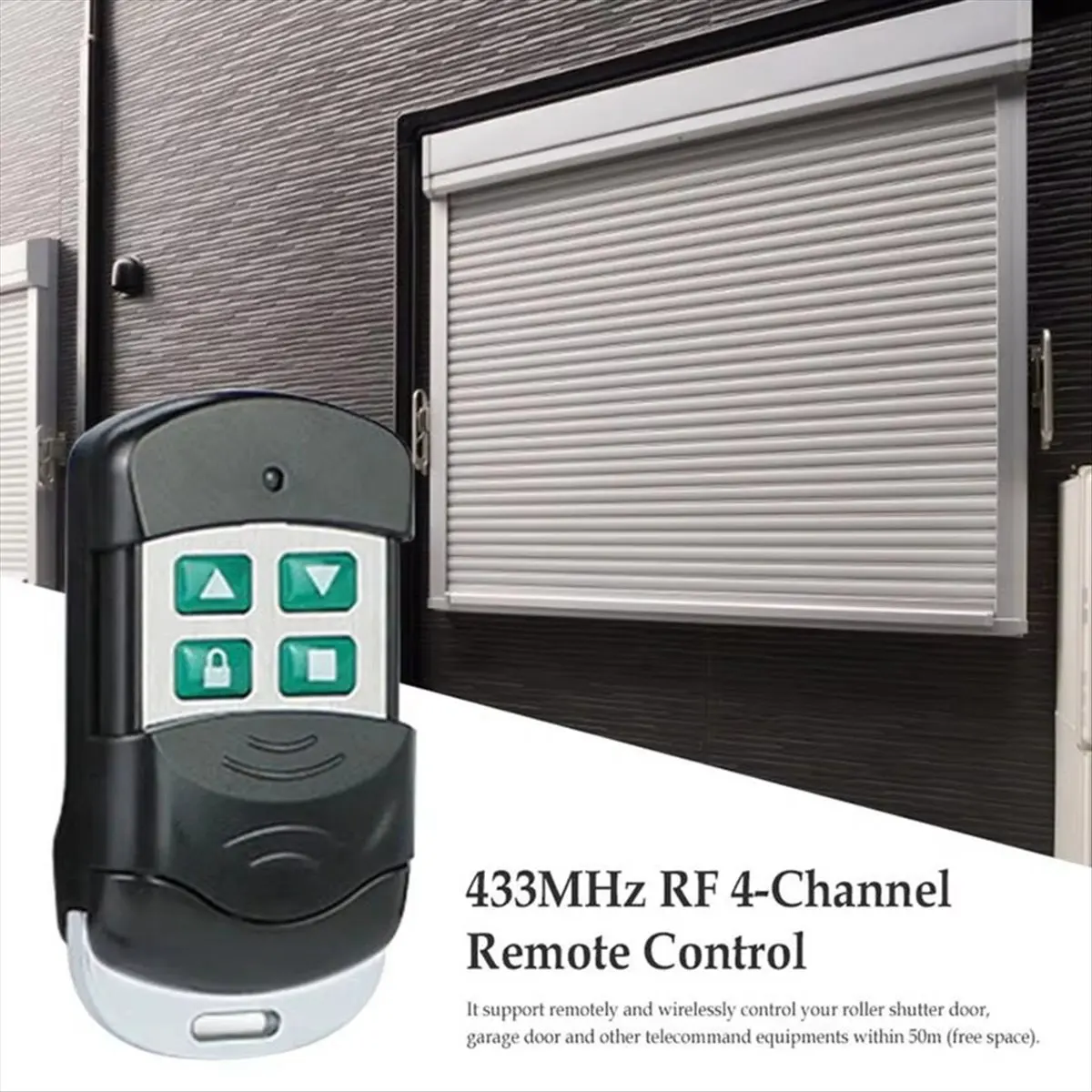 (A26M) New Garage Door Rolling Code Super Metal Four-Button Copy Wireless Remote Control 433MHZ Copy Safety Protection