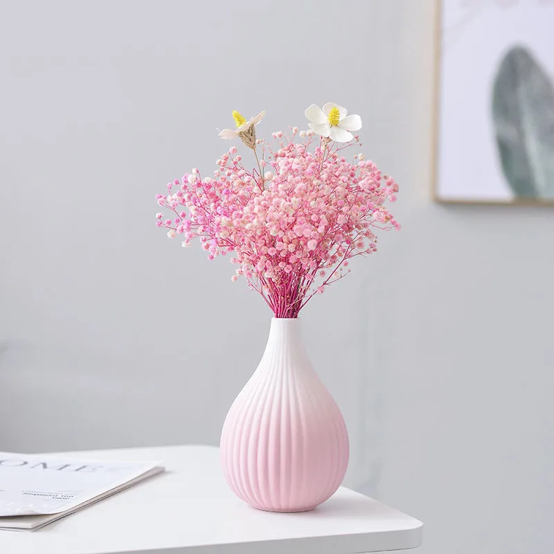 

Vase Decoration Living Room High-grade High Color Value Dried Flower Bouquet Ceramic TV Cabinet Bedroom Room Decoration