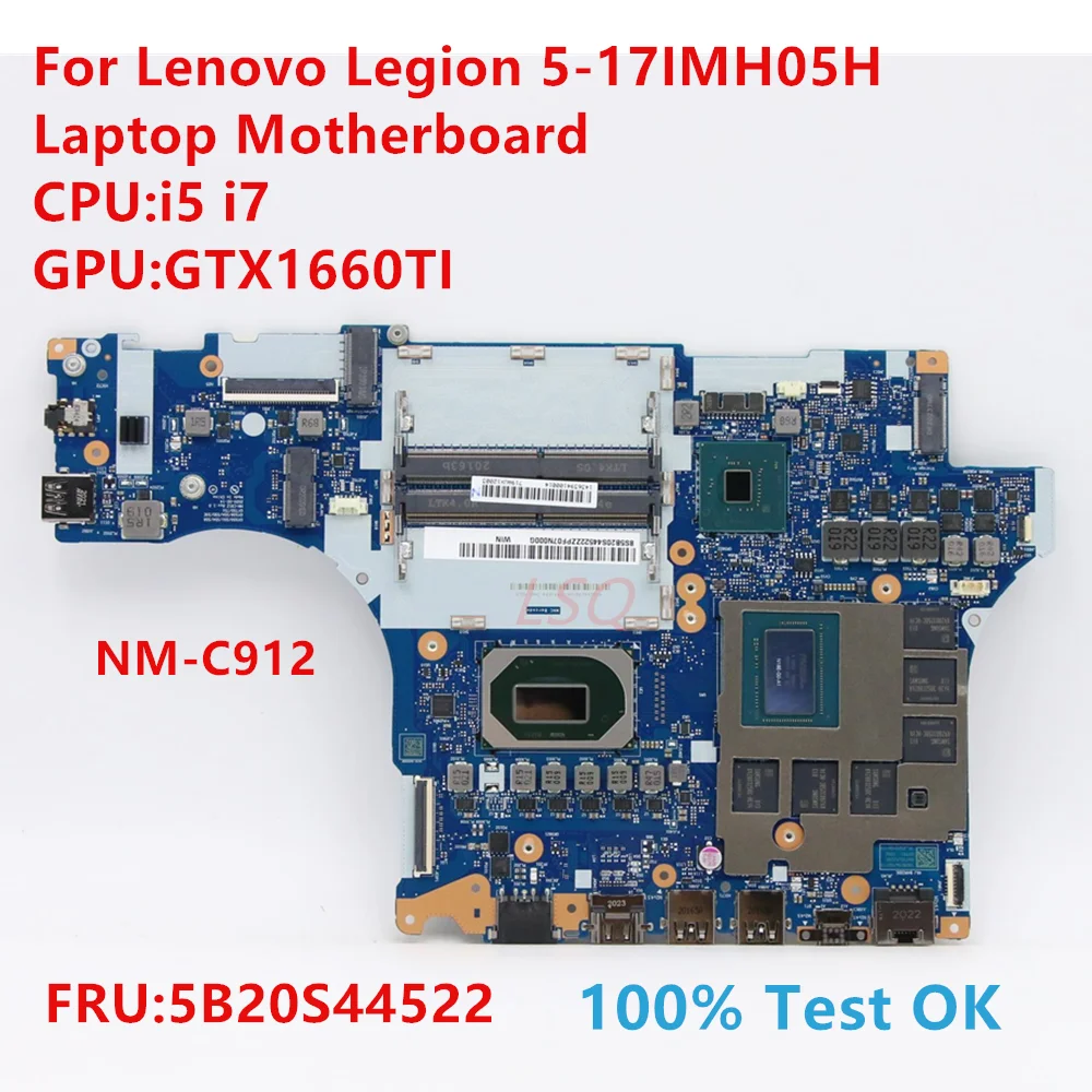 

NM-C912 For Lenovo Legion 5-17IMH05H Laptop Motherboard With CPU:i5 i7 FRU:5B20S44522 100% Test OK