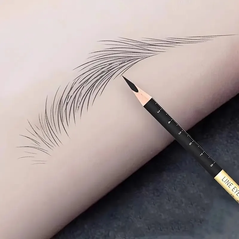 1PCS Black Line Eyebrow Design Pen Embroidery Hard Core Makeup Artist Drawing Eyebrow Waterproof Eyebrow Scale Positioning Pen