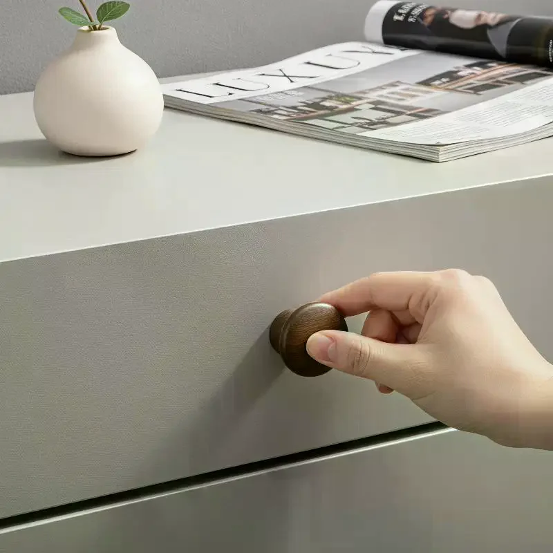 Natural Wood Color Cabinet Doors Solid Wood Handles Beech & Black Walnut Drawer Wooden Door Handles For Kitchen Bathroom