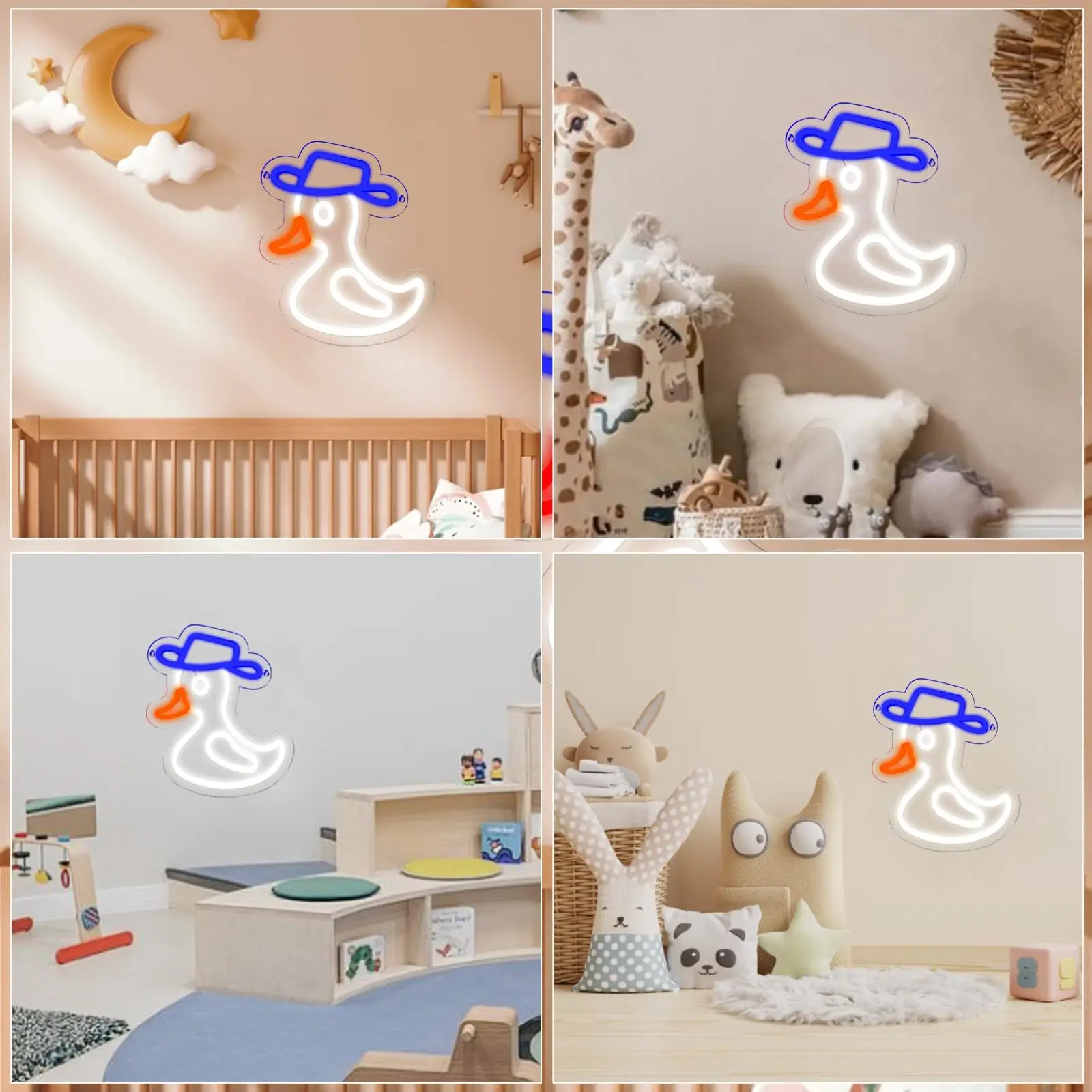 Cowboy Duck LED Neon - USB Powered Dimmable LED Neon, Perfect for Farm Themed Parties, Bars, Cafes Wall Decorations