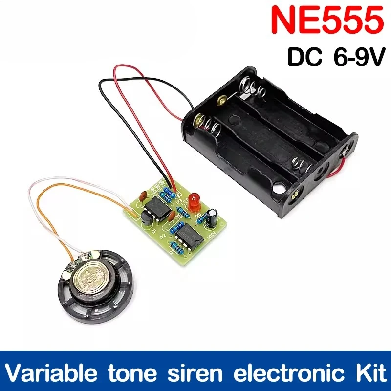 10Set NE555 Variable Siren Kit Instructional Kit Training Kit Small Made DIY Student Lab