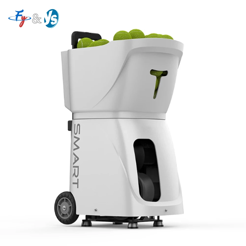 آلة قاذف كرات التنس الذكية - سعة 100+ كرة، وقت عمل 4-6 ساعات مع التطبيق وجهاز التحكم عن بعد للتدريب على جميع المستويات