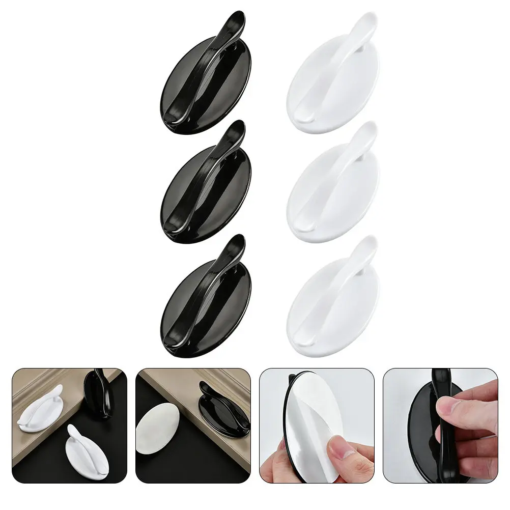 6Pcs Adhesive Cabinet Pull Handles No-Drill Double-Sided Super Sticky Drawer Door Wardrobe Handles Easy Install Light Tough