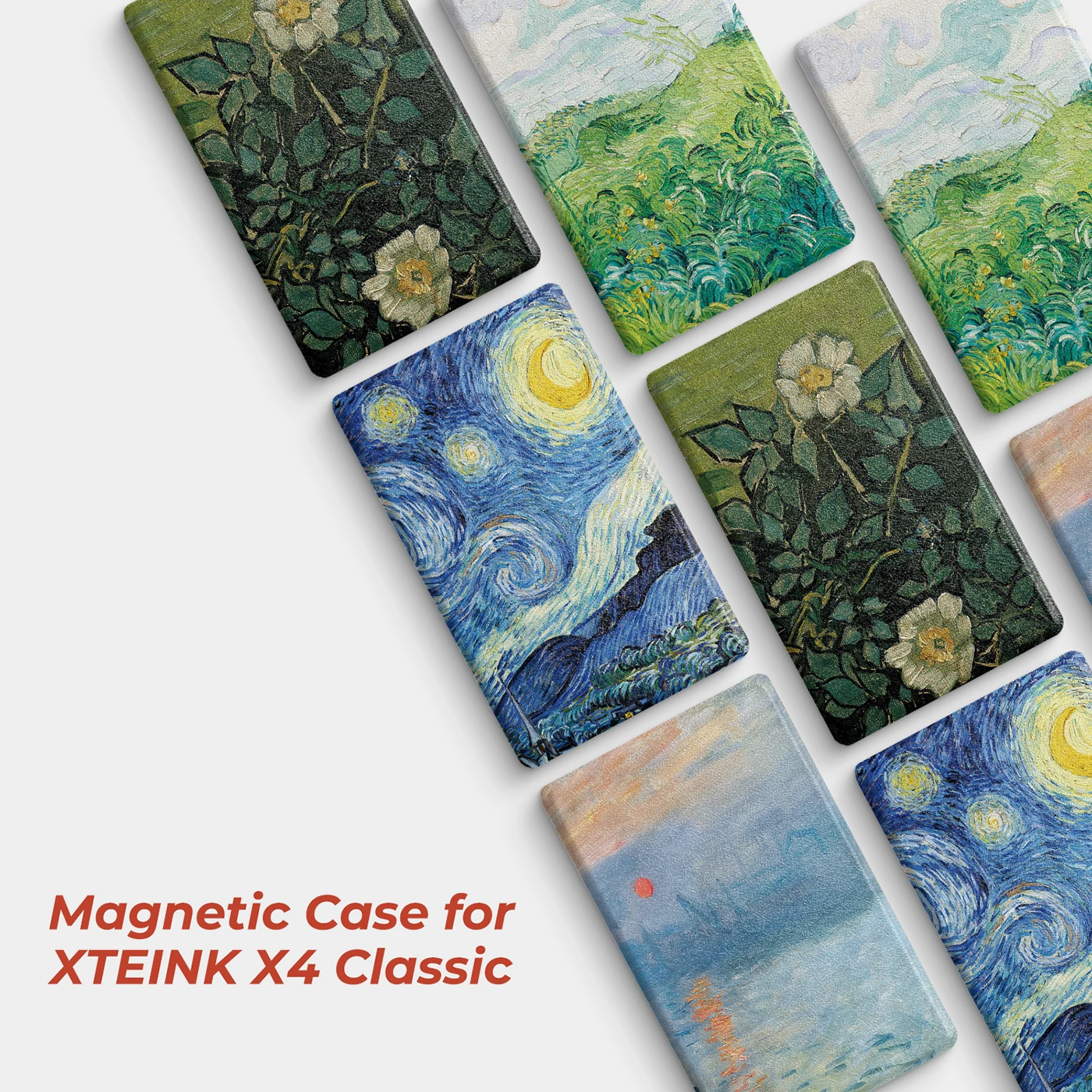 Twosheep Oil Painting Case suit for XTEINK X4 Classic (X4 V2) Strong Magnetic Frameless Thin Cutout Cover Slim Folio Stand Skin