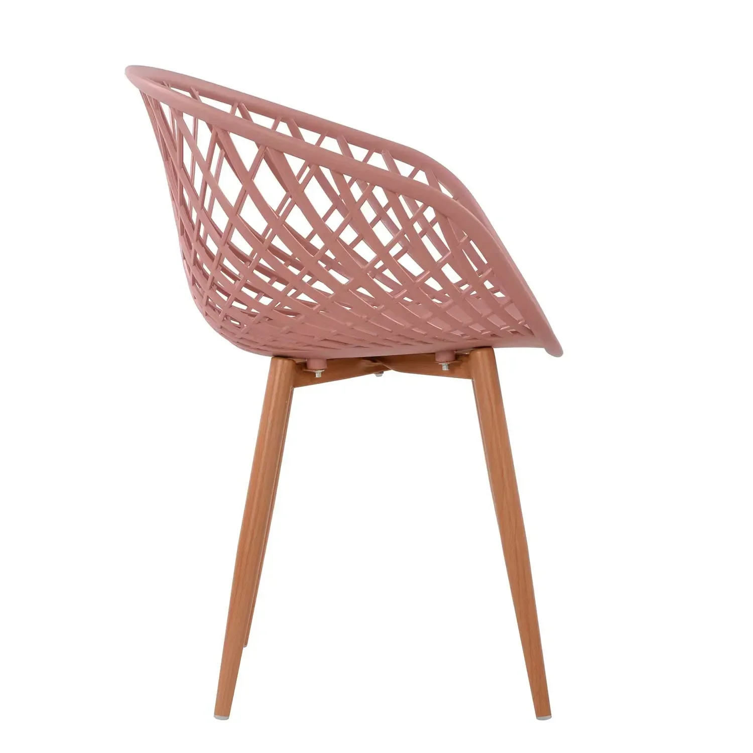 Lúzete - Pickels Pink Chair in Matte Polypropylene with Metal Legs, modern design perfect for dining rooms or offices, features ergonomic seat, easy to clean, and 62cm wide, adding a stylish touch to any space.