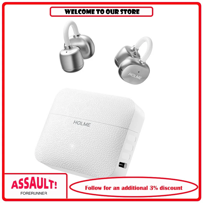 

HOLMEClipPro Ear Clip Bluetooth Earphones 13mm Graphene Diaphragm Open New 2026 Non Leakage Sports One to Two
