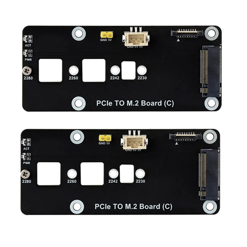 For Rpi 5 PCIE To M.2 Adapter Board For Raspberry Pi 5 PCIE To M.2 Nvme 2230/2242/2280/2260 SSD Expansion Board Durable