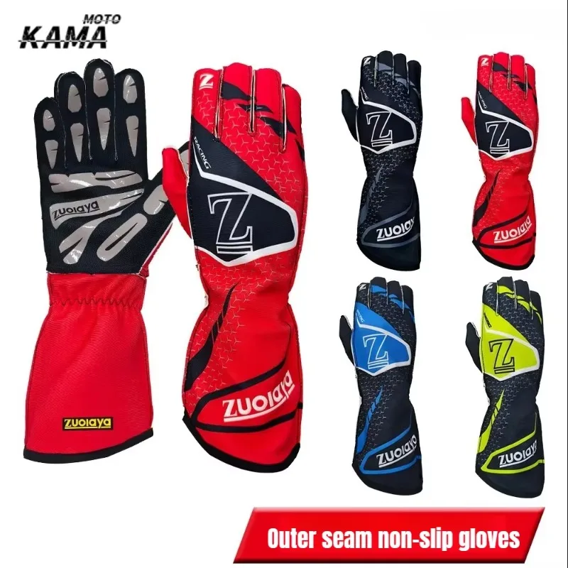 Kart Long Racing Gloves Full Palm Silicone Wear-Resistant With Anti Slip Lightweight Can Be Patterned On The Outer Seam Logo