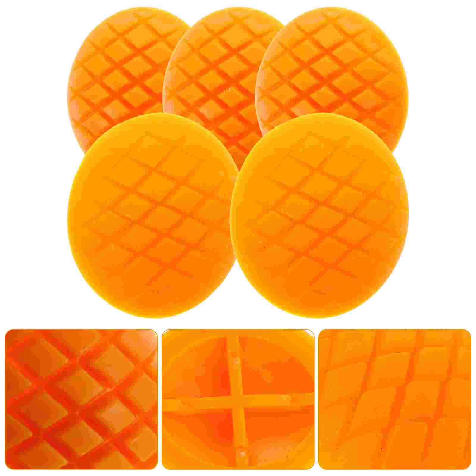 5 Pcs Scratch Remover Artificial Mango Photography Props Fake Fruit Simulation Slice Models Lemon