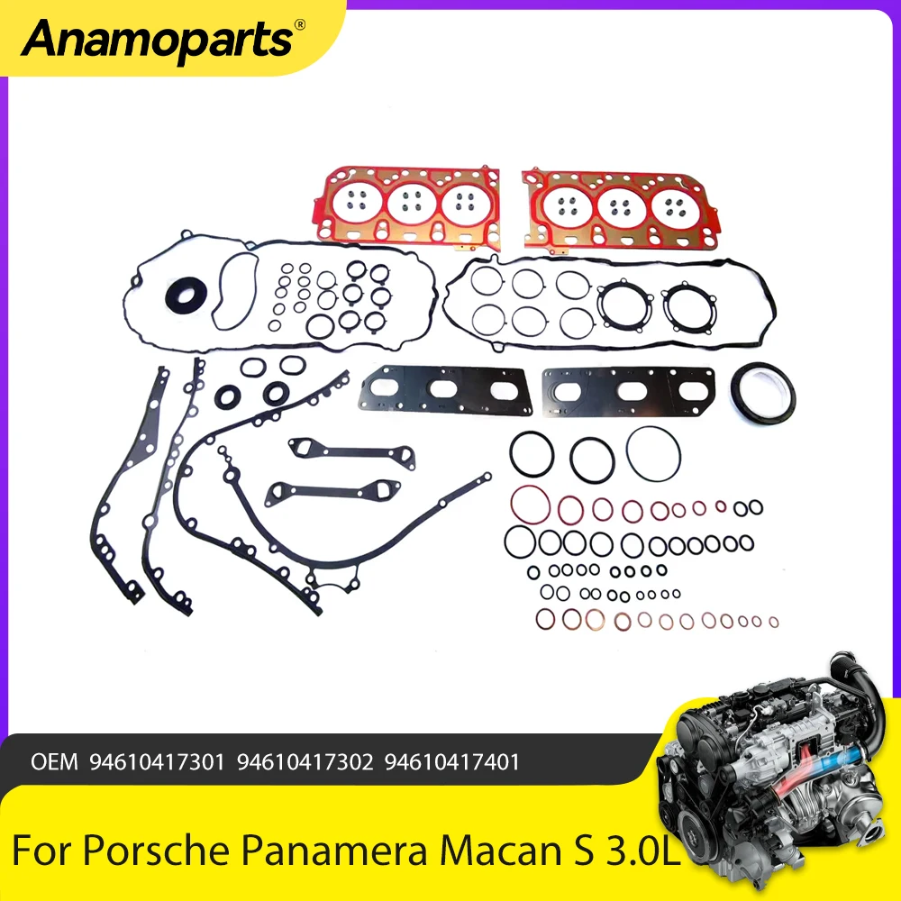 Peças de motor juntas da cabeça do cilindro selos conjunto reparo caber 3.0 l gás para porsche panamera macan s 970 95b 3.0l v6 dohc 94610417301