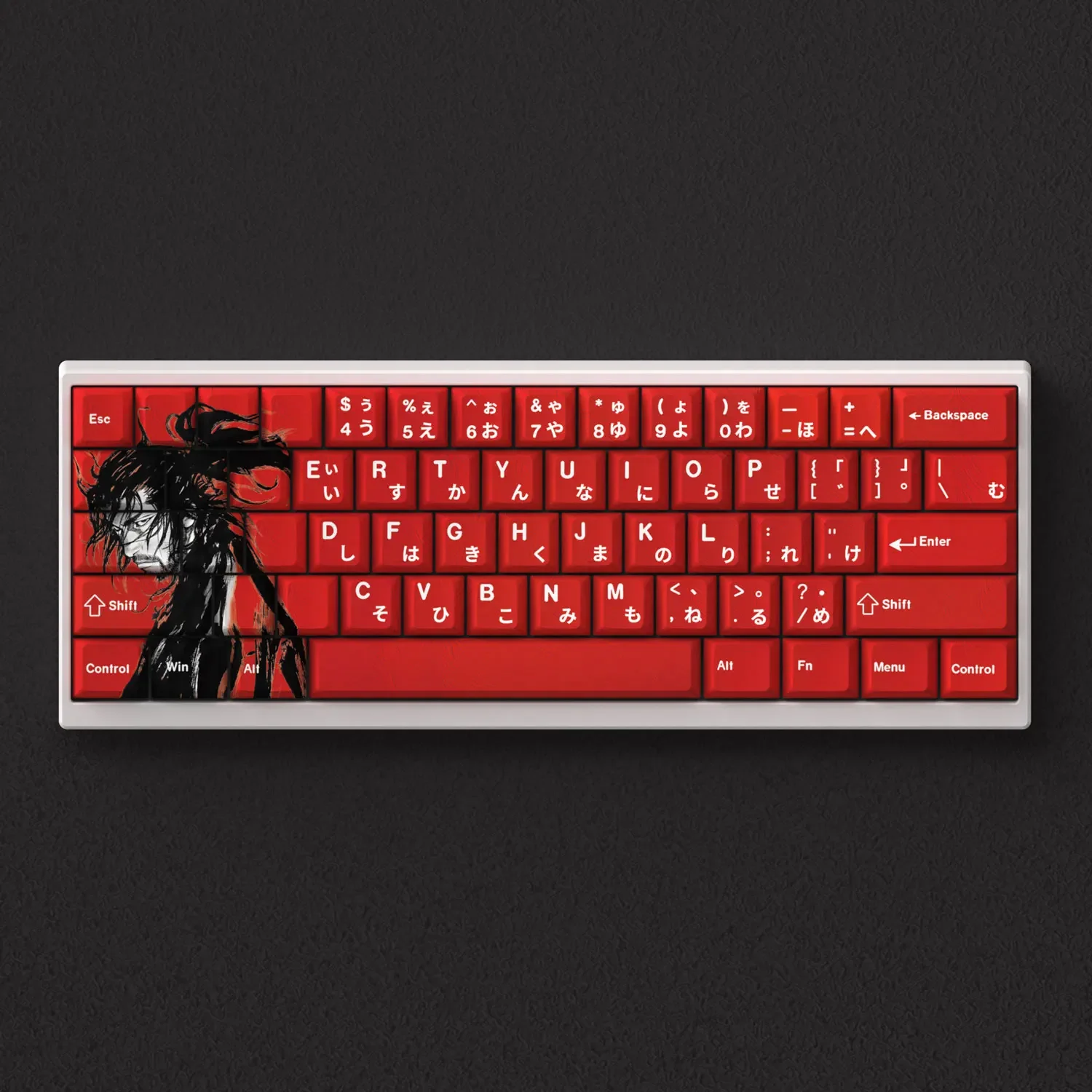 73 Keys PBT Keycaps Vagabond Red Dye Sub Cherry Anime Comic Japanese for 60 65 68 Layout Mechanical AKKO Keyboard FUN60 Mad 60he
