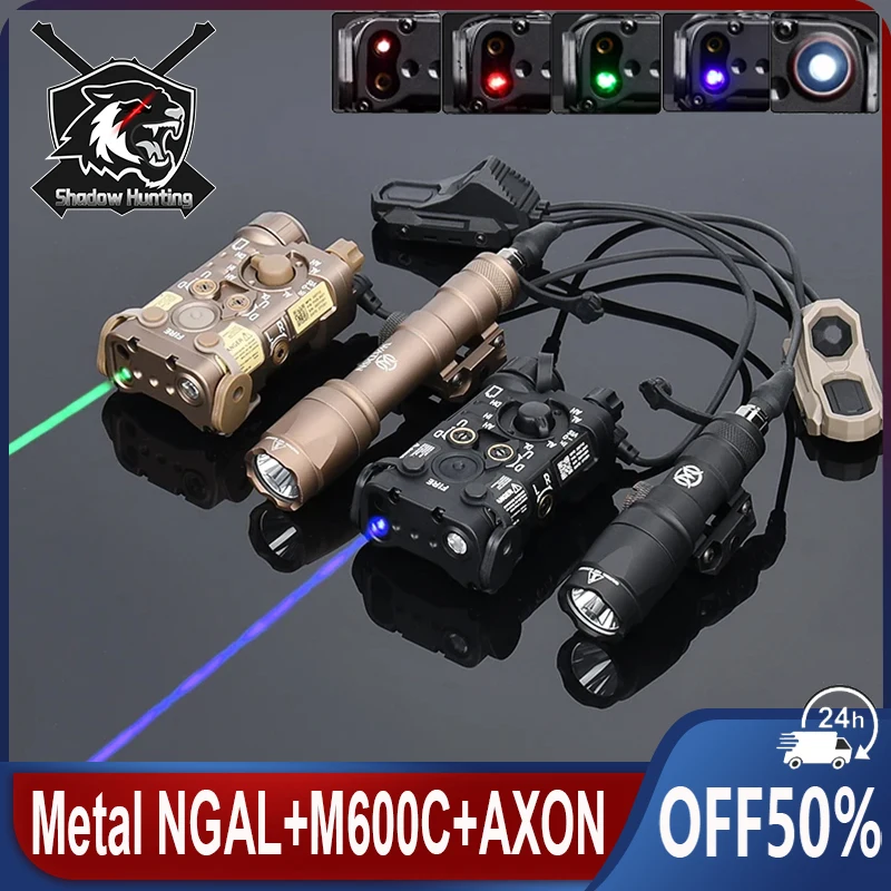 

WADSN Tactical All Metal NGAL Laser M600C M300A Flashlight With AXON Dual Function Switch Fit 20MM Rail Airsoft Weapon LED Lamp