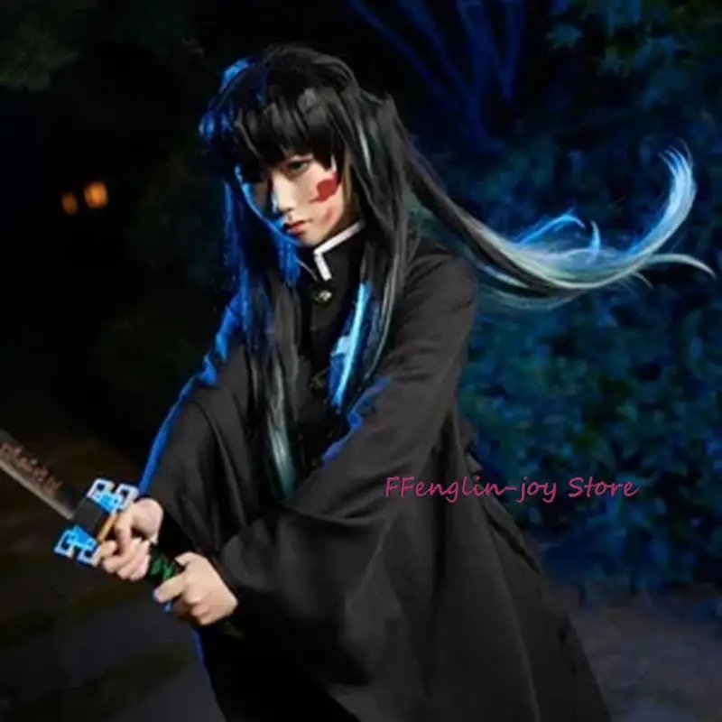Tokitou Muichirou Cosplay Costume Anime Cosplay Kisatsutai Uniform Wig Halloween Party Clothes